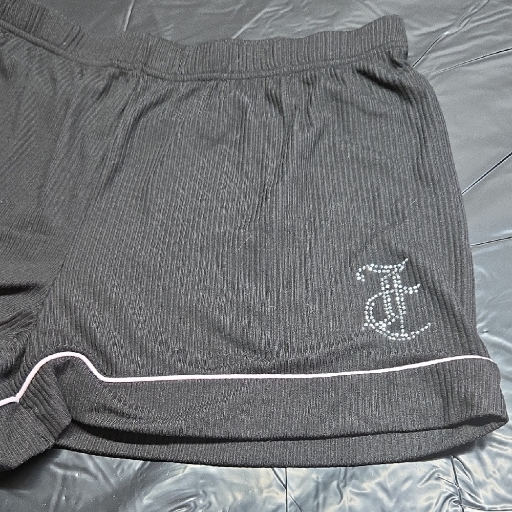 NWOT Juicy Couture Black Ribbed Sleepwear Shorts!